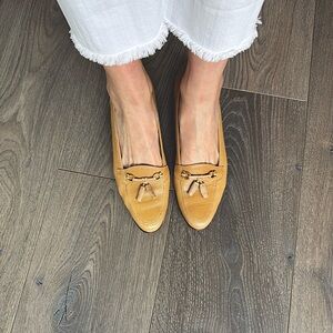 Salvatore Ferragamo Tan Flats with Bow Detail